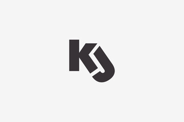 Illustration vector graphic of bold letter KJ logo