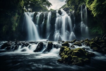 Fototapeta premium A beautiful waterfall illustration