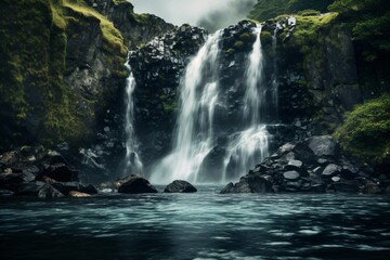 A beautiful waterfall illustration