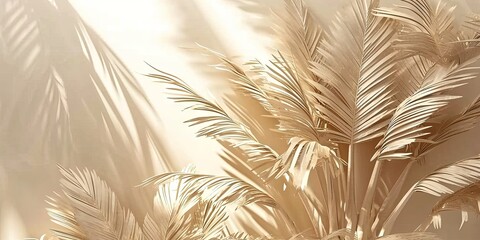 Tropical paradise dreams. Captivating macro shot of palm leaves bright summer sky perfect for conveying exotic beauty and freshness of nature in decorative sunlit pattern