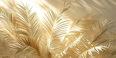 Tropical paradise dreams. Captivating macro shot of palm leaves bright summer sky perfect for conveying exotic beauty and freshness of nature in decorative sunlit pattern