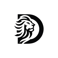 Majestic 'D' Logo with Lion Profile