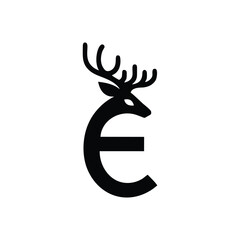 Chic 'E' Logo with Deer Antlers