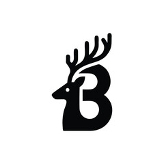 Creative 'B' Logo with Deer Antlers Design 