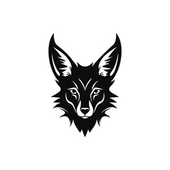 Intricate Fox Face Vector Silhouette Design