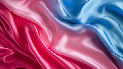 Fototapeta premium Raspberry & shades of blue silk background