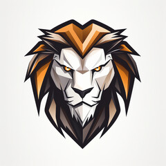 lion head logo on white background 