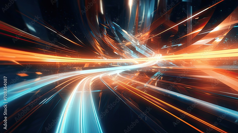 Poster abstract background light trails curve distortion perspective