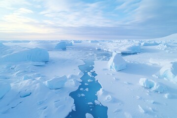 Obraz premium melting ice on the river