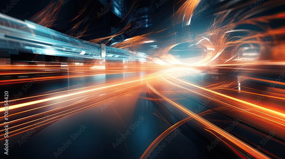 Poster abstract background light trails curve distortion perspective
