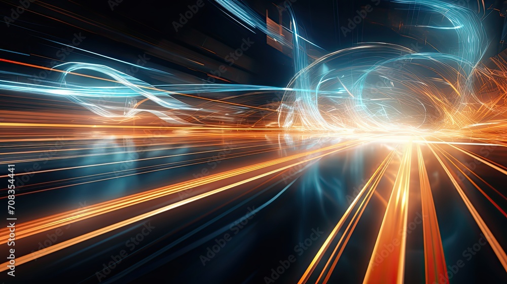 Poster abstract background light trails curve distortion perspective