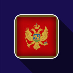 Flat Montenegro Flag Background Vector Illustration