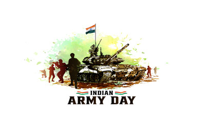 Republic day of india. Indian army soldiers parade show with fighter tank and tricolor flag. Army remembering, saluting celebrating victory diwas.
