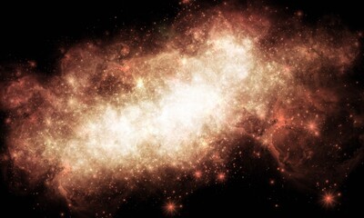 Orange Space Galaxy and Nebula Background Wallpaper