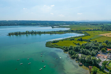 Dießen am südlichen Ammersee, Blick zur Vogelfreistätte an der Ammermündung