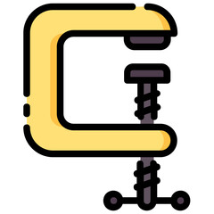 clamp filled outline vector icon