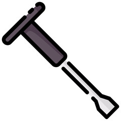 chisel filled outline vector icon
