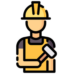 builder filled outline vector icon