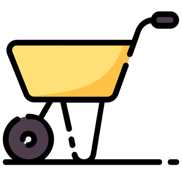 recommend clip art: wheelbarrow filled outline vector icon