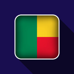 Flat Benin Flag Background Vector Illustration