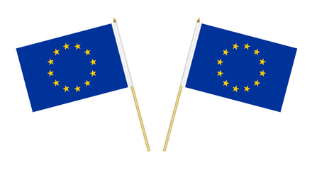 State symbol of the flag of the European Union, national banner. Greeting card of the political and economic union of 27 member countries located mainly in Europe. Illustration banner, EU flag.