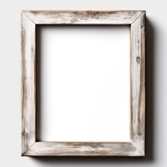 Fototapeta premium white picture frames isolated on white background..old wood picture frame on white background 