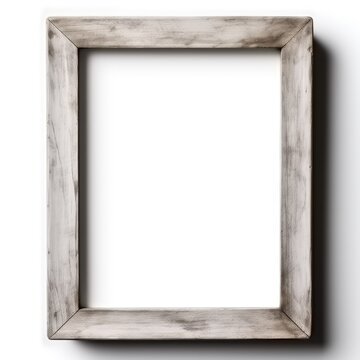 white picture frames isolated on white background..old wood picture frame on white background	
