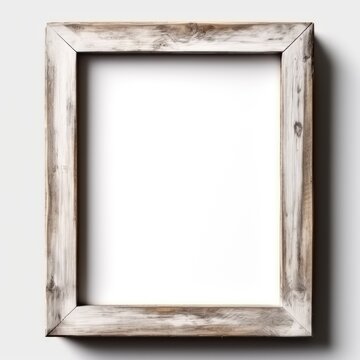 white picture frames isolated on white background..old wood picture frame on white background	
