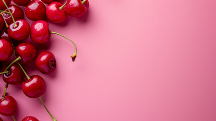 Red cherry banner background. Natural backgrounds 