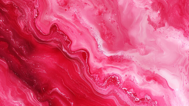 Cherry red & bubblegum pink marble background