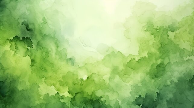 green watercolor background, abstract green Watercolour painting textured,green Wave pattern watercolor on white