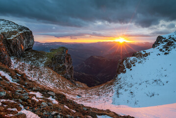 sunset in the mountains