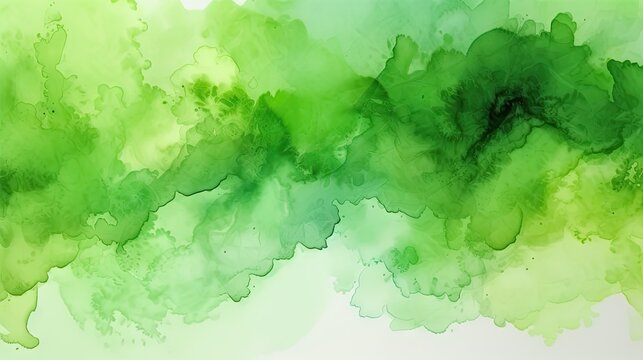 green watercolor background, abstract green Watercolour painting textured,green Wave pattern watercolor on white