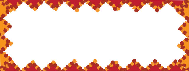 Traditional indian marigold floral garland vector,wedding and festival decoration,border flower decoration with transparent background	
