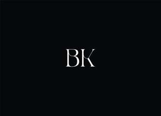 Logo Monogram Slash concept with Modern designs template letter BK