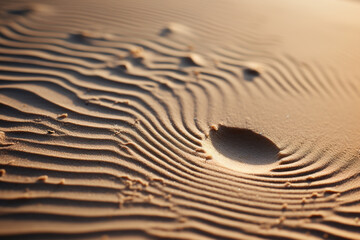 Fototapeta na wymiar An elegant fingerprint design over a shimmering, sandy beach texture.