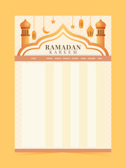 Fasting Month Ramadan Kareem Calendar Template