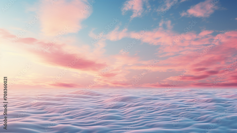 Poster Simplistic fingerprint pattern on a background of soft, pastel clouds.