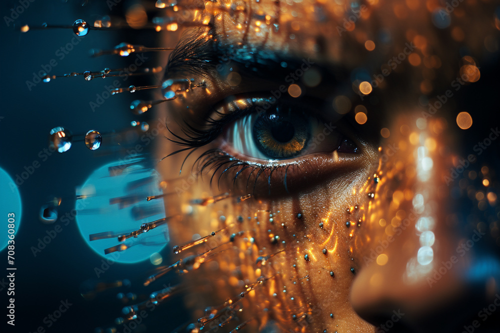 Poster A person with an inner universe, reflecting the concept of macrocosm within microcosm.