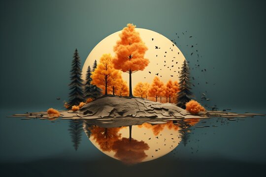 Autumn minimalist wallpaper
