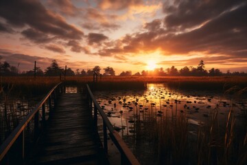 Obraz premium Water in a field