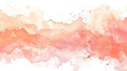 peach fuzz watercolor  background, abstract orange Watercolour painting soft textured, peach fuzz Wave pattern watercolor - obrazy, fototapety, plakaty