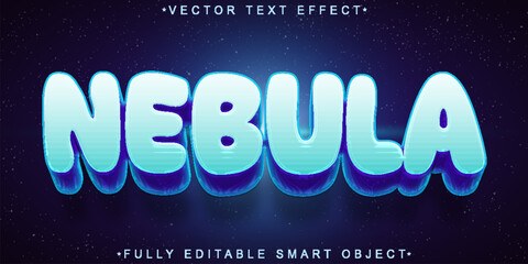 Cartoon Blue Nebula Vector Fully Editable Smart Object Text Effect