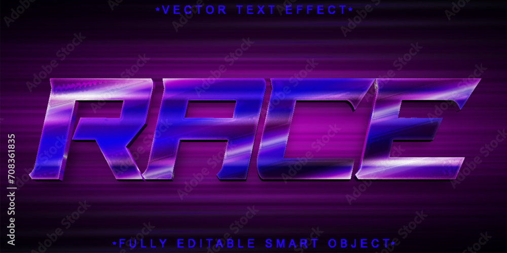 Poster Purple Faster Race Vector Fully Editable Smart Object Text Effect