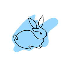 Easter bunny in simple one line style