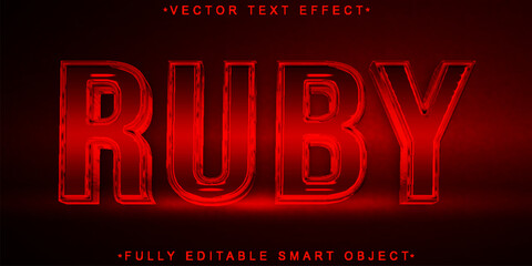 Red Luxury Shiny Ruby Vector Fully Editable Smart Object Text Effect