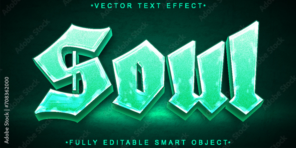 Poster turquoise soul vector fully editable smart object text effect