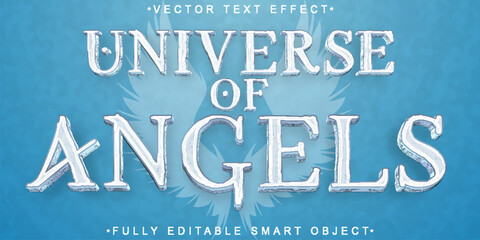 White Clean Universe Of Angels Vector Fully Editable Smart Object Text Effect