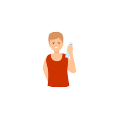 Obraz premium vector of people with care and red clothes care