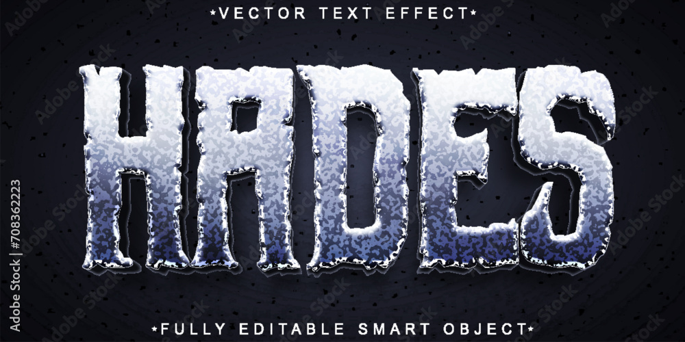 Poster Gray Hades God Vector Fully Editable Smart Object Text Effect